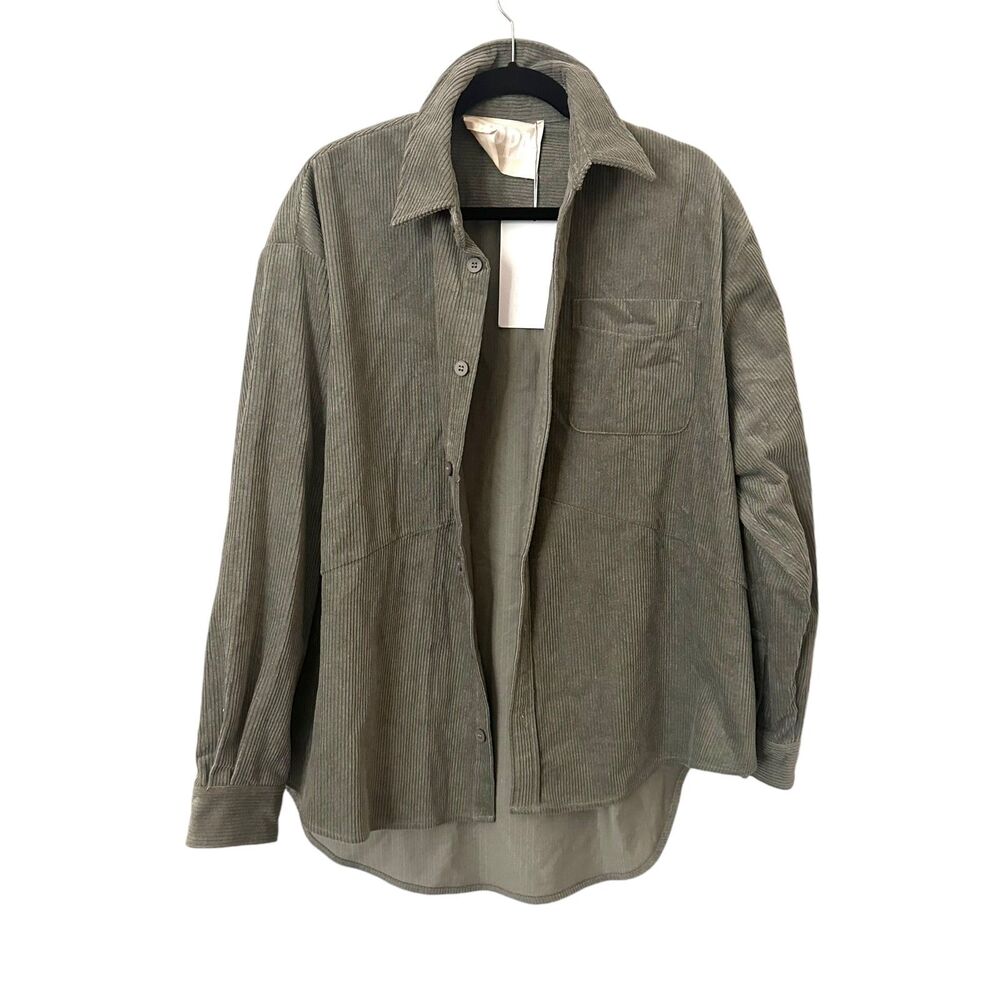 PIPPA THE LABEL Corduroy Oversized Shacket Sage‎ NWT Small